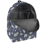 White Baby Polar Bear Pattern Print Backpack