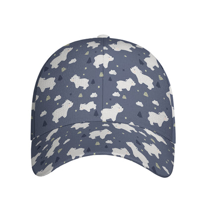 White Baby Polar Bear Pattern Print Baseball Cap