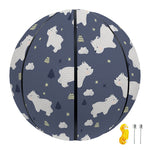 White Baby Polar Bear Pattern Print Basketball