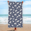 White Baby Polar Bear Pattern Print Beach Towel