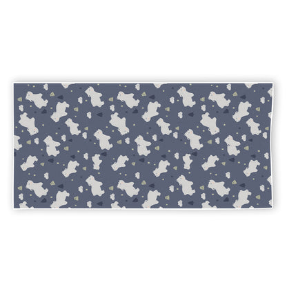White Baby Polar Bear Pattern Print Beach Towel