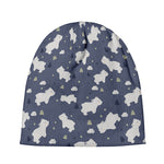 White Baby Polar Bear Pattern Print Beanie
