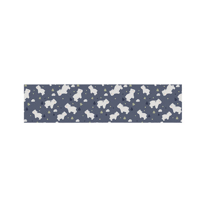 White Baby Polar Bear Pattern Print Bed Runner