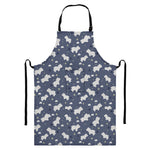 White Baby Polar Bear Pattern Print Bib Apron With Pocket