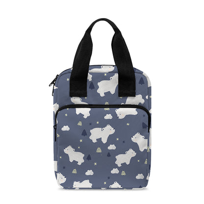 White Baby Polar Bear Pattern Print Bible Tote Bag