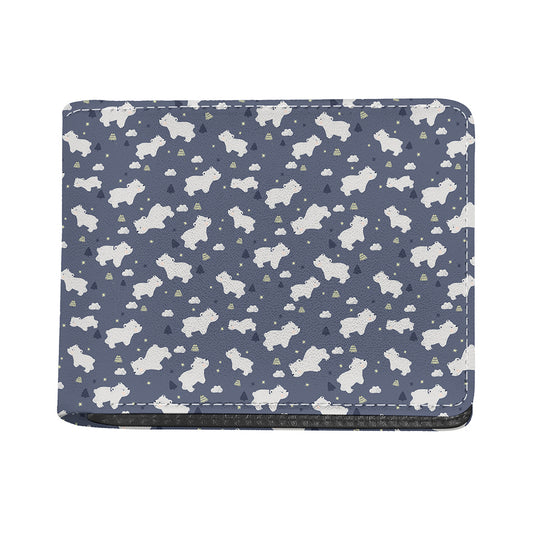 White Baby Polar Bear Pattern Print Bifold Wallet