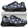 White Baby Polar Bear Pattern Print Black Chunky Shoes