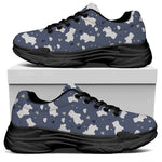 White Baby Polar Bear Pattern Print Black Chunky Shoes