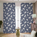 White Baby Polar Bear Pattern Print Dimout Pencil Pleat Curtains