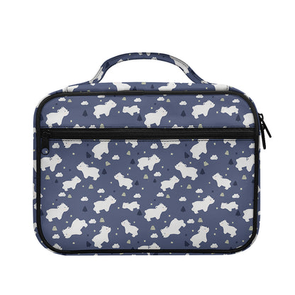 White Baby Polar Bear Pattern Print Briefcase Bible Bag