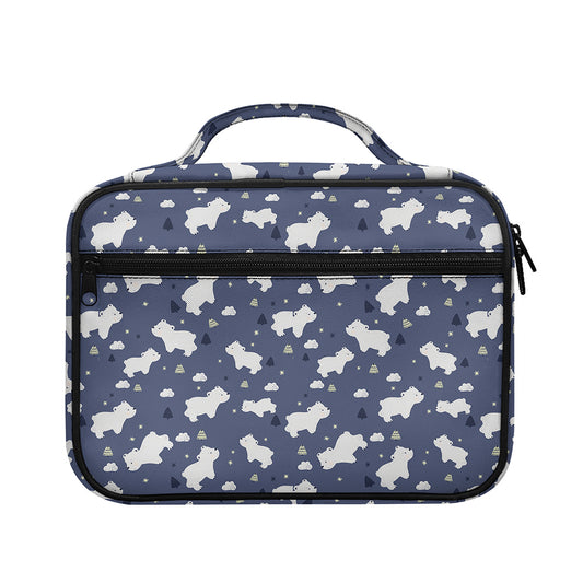 White Baby Polar Bear Pattern Print Briefcase Bible Bag