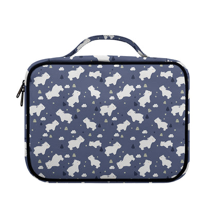 White Baby Polar Bear Pattern Print Briefcase Bible Bag