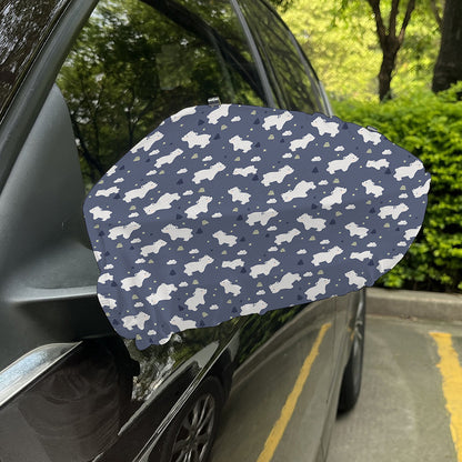 White Baby Polar Bear Pattern Print Car Side Mirror Covers