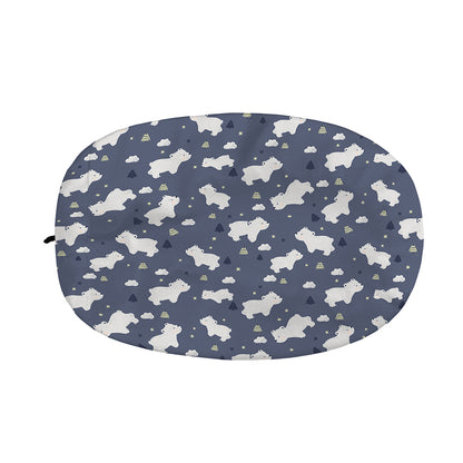 White Baby Polar Bear Pattern Print Car Side Mirror Covers