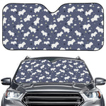 White Baby Polar Bear Pattern Print Car Windshield Sun Shade