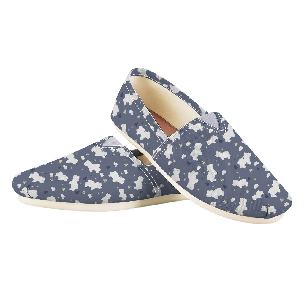 White Baby Polar Bear Pattern Print Casual Shoes
