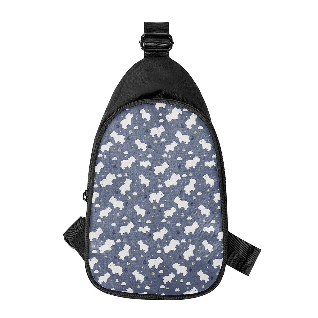 White Baby Polar Bear Pattern Print Chest Bag