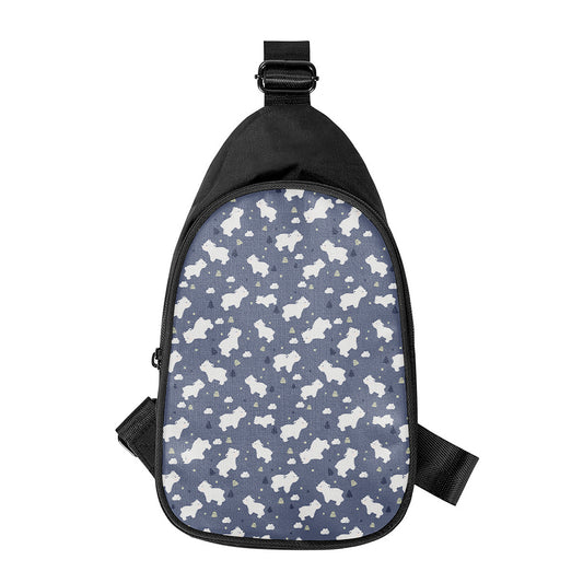 White Baby Polar Bear Pattern Print Chest Bag