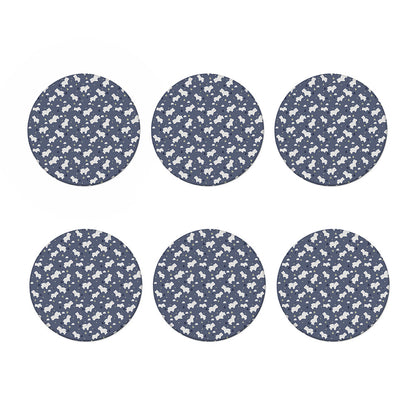White Baby Polar Bear Pattern Print Coaster Set