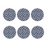 White Baby Polar Bear Pattern Print Coaster Set