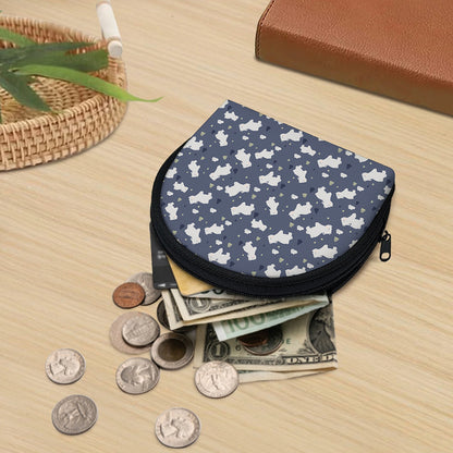 White Baby Polar Bear Pattern Print Coin Purse