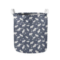 White Baby Polar Bear Pattern Print Collapsible Laundry Basket