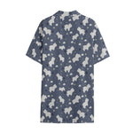 White Baby Polar Bear Pattern Print Cotton Hawaiian Shirt