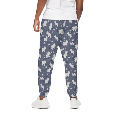 White Baby Polar Bear Pattern Print Cotton Pants