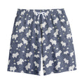 White Baby Polar Bear Pattern Print Cotton Shorts