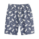 White Baby Polar Bear Pattern Print Cotton Shorts