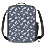 White Baby Polar Bear Pattern Print Crossbody Lunch Bag