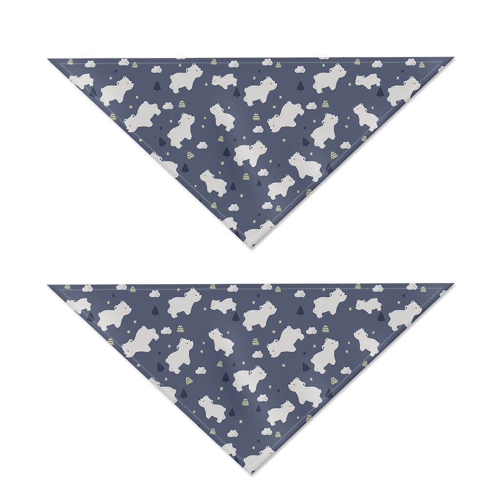 White Baby Polar Bear Pattern Print Dog Bandana
