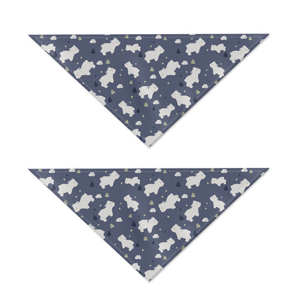 White Baby Polar Bear Pattern Print Dog Bandana