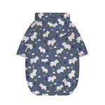 White Baby Polar Bear Pattern Print Dog Zip Up Hoodie