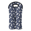 White Baby Polar Bear Pattern Print Double Neoprene Wine Tote