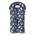 White Baby Polar Bear Pattern Print Double Neoprene Wine Tote