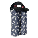 White Baby Polar Bear Pattern Print Double Neoprene Wine Tote