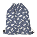 White Baby Polar Bear Pattern Print Drawstring Bag