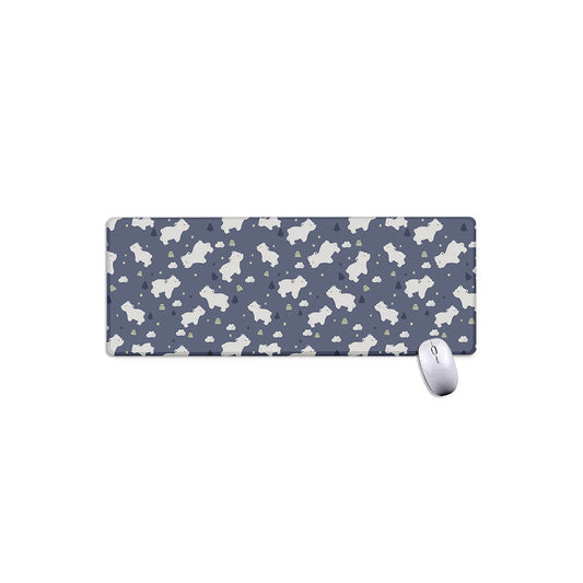 White Baby Polar Bear Pattern Print Extended Mouse Pad