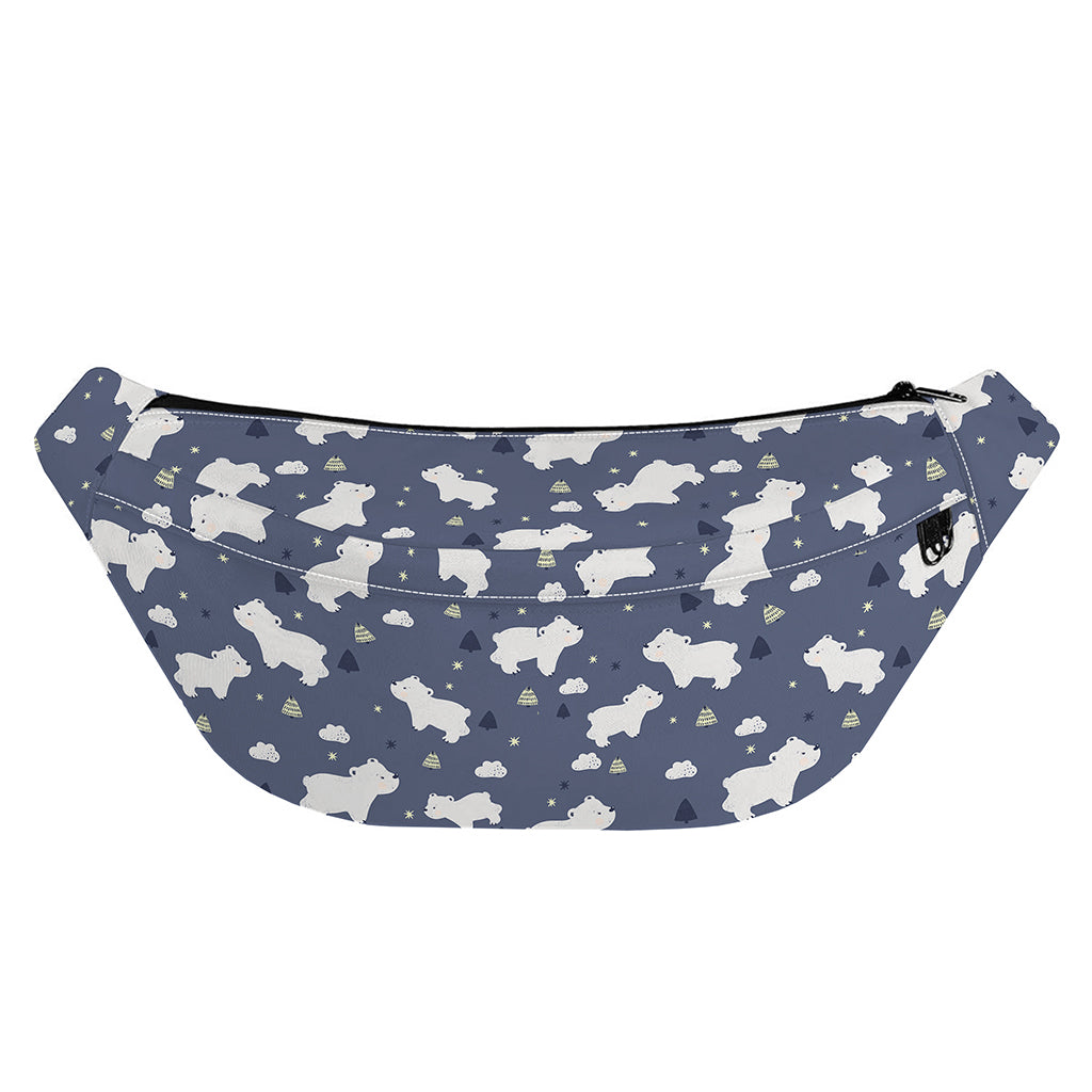 White Baby Polar Bear Pattern Print Fanny Pack