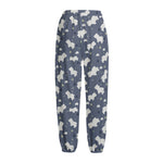 White Baby Polar Bear Pattern Print Fleece Lined Knit Pants