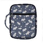 White Baby Polar Bear Pattern Print Front Pocket Bible Bag