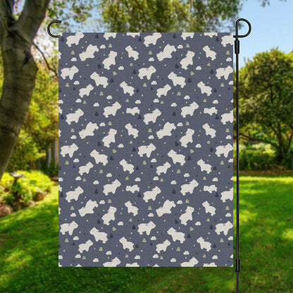 White Baby Polar Bear Pattern Print Garden Flag