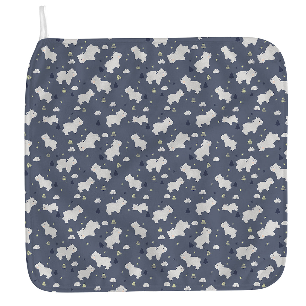 White Baby Polar Bear Pattern Print Hand Towel