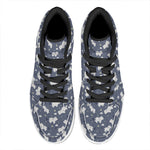 White Baby Polar Bear Pattern Print High Top Leather Sneakers