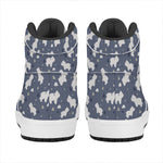White Baby Polar Bear Pattern Print High Top Leather Sneakers