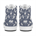 White Baby Polar Bear Pattern Print High Top Leather Sneakers