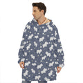White Baby Polar Bear Pattern Print Hoodie Blanket