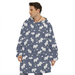 White Baby Polar Bear Pattern Print Hoodie Blanket