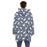 White Baby Polar Bear Pattern Print Hoodie Blanket